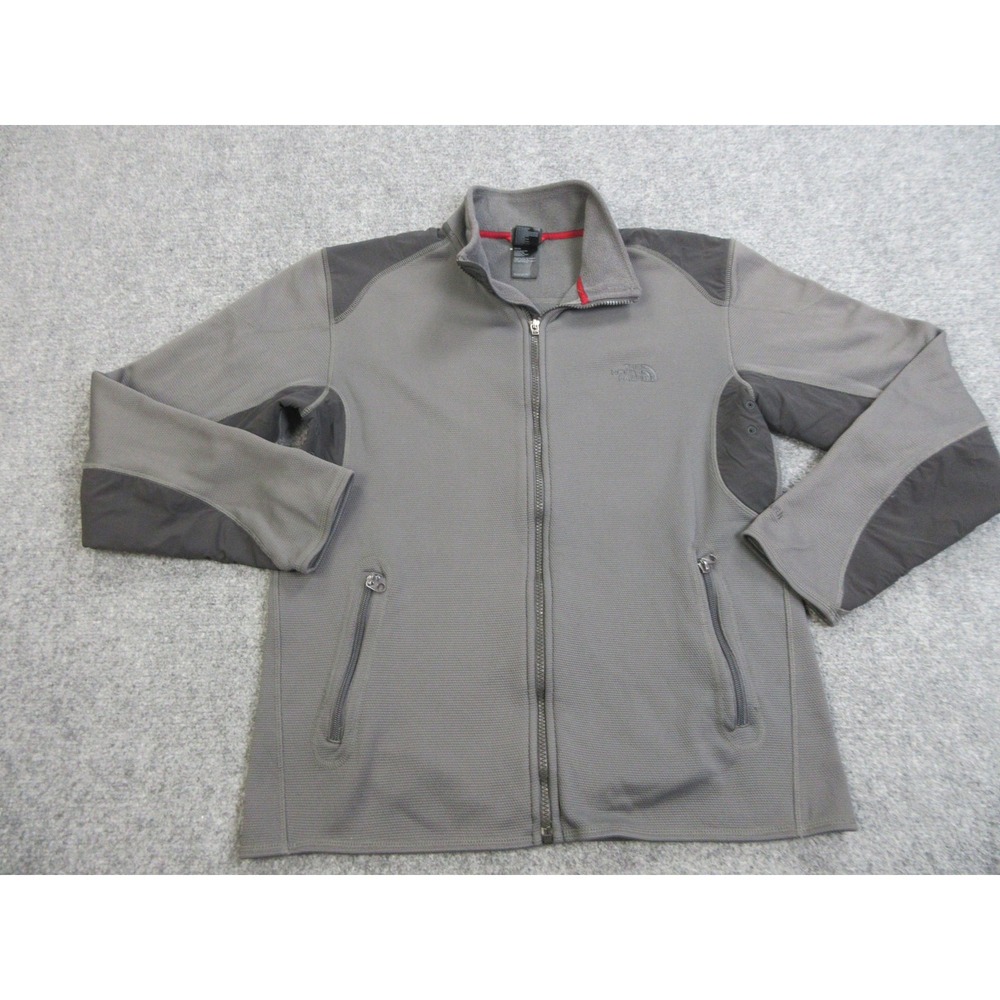 The North Face Jacket Mens Medium Gray TKA Stealth Full Zip Fleece Colorblock
